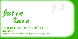 julia knie business card